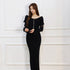 Off shoulder fur sleeve dress
